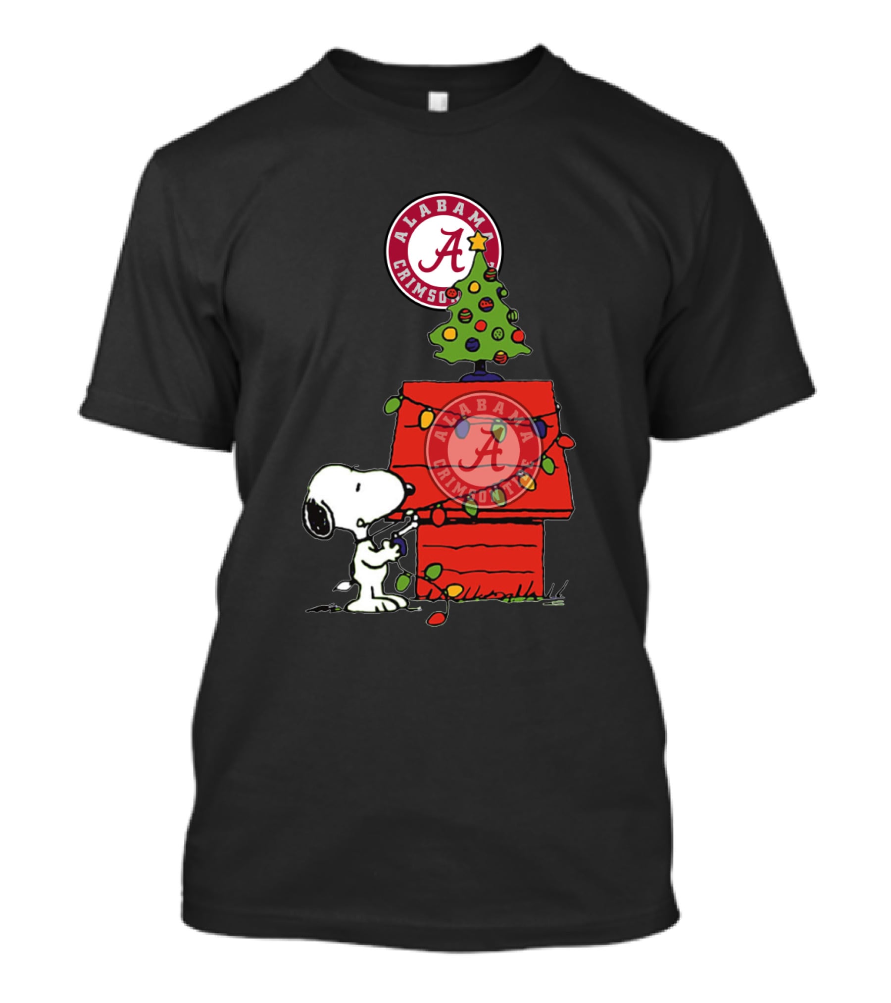 Alabama Crimson Tide Snoopy Christmas Tree T-Shirt