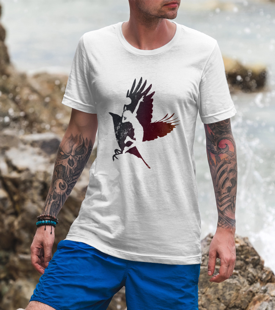 Volleyball Player Silhouette With Bird Wings T-Shirt