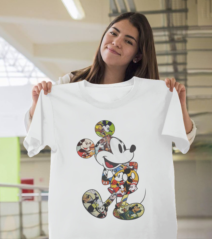 Disney Mickey Mouse Collage Vintage Comic Style T-Shirt