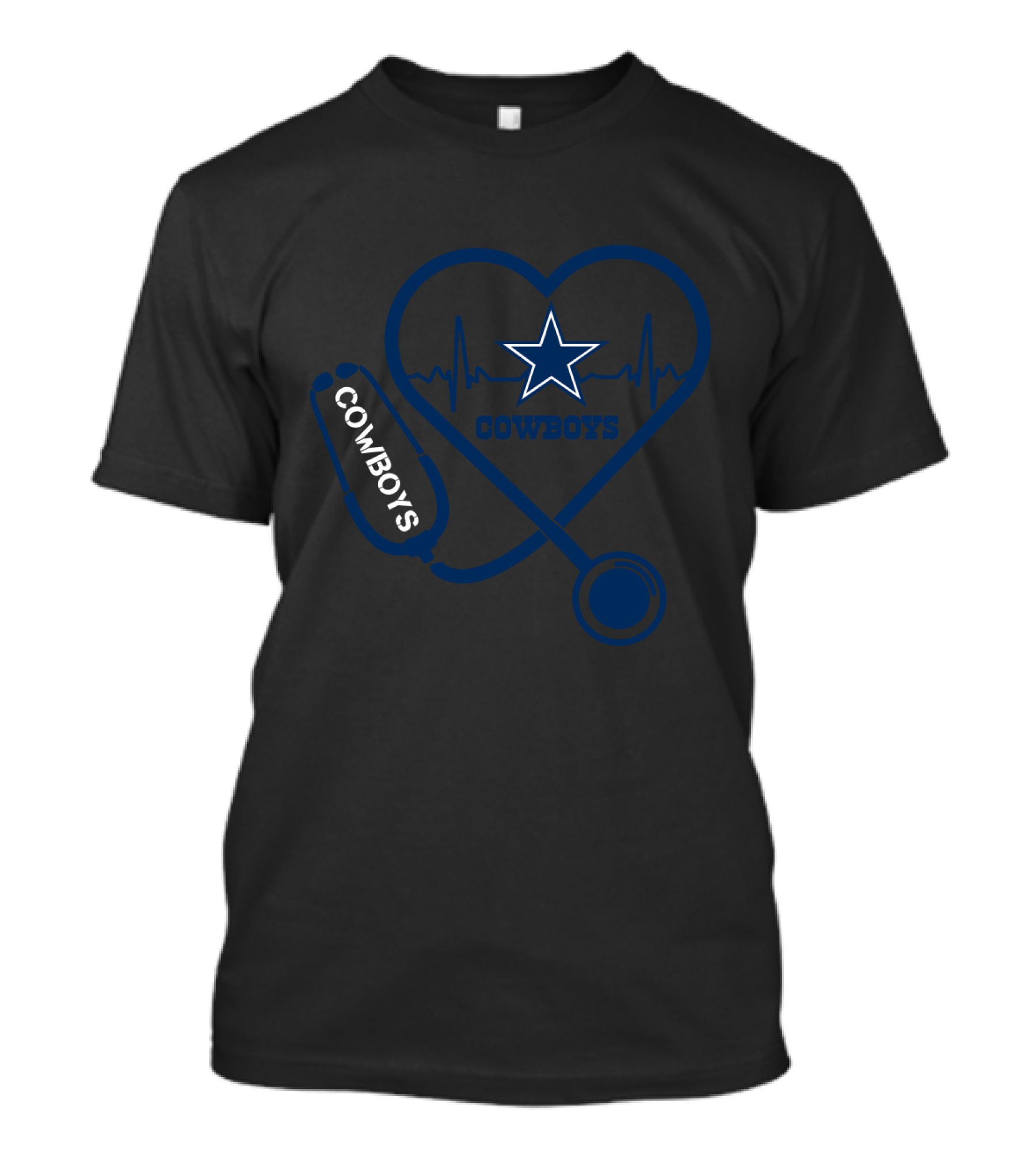 Heart And Stethoscope Dallas Cowboys Star T-Shirt
