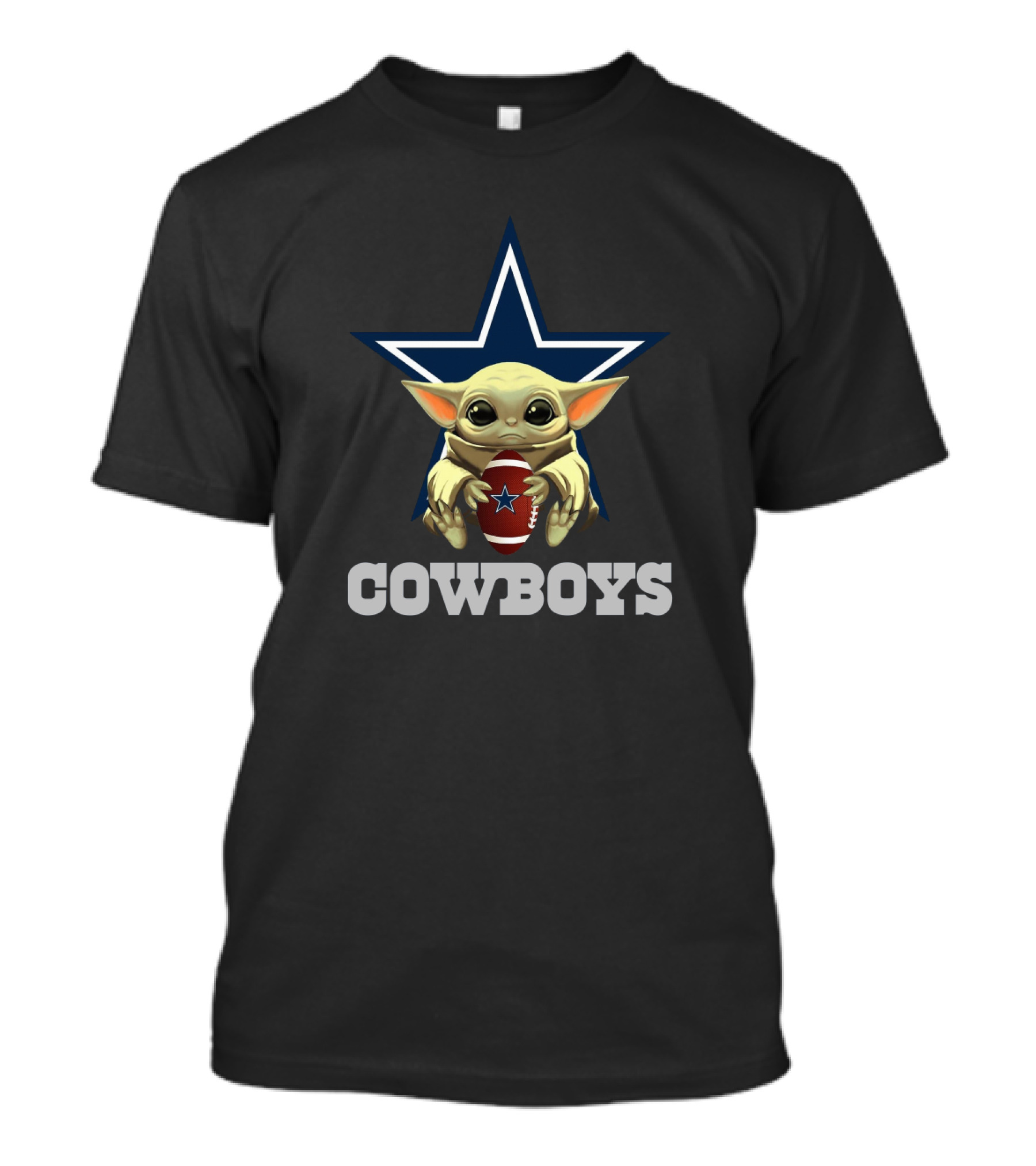 Cowboys Star Football Baby Yoda T-Shirt