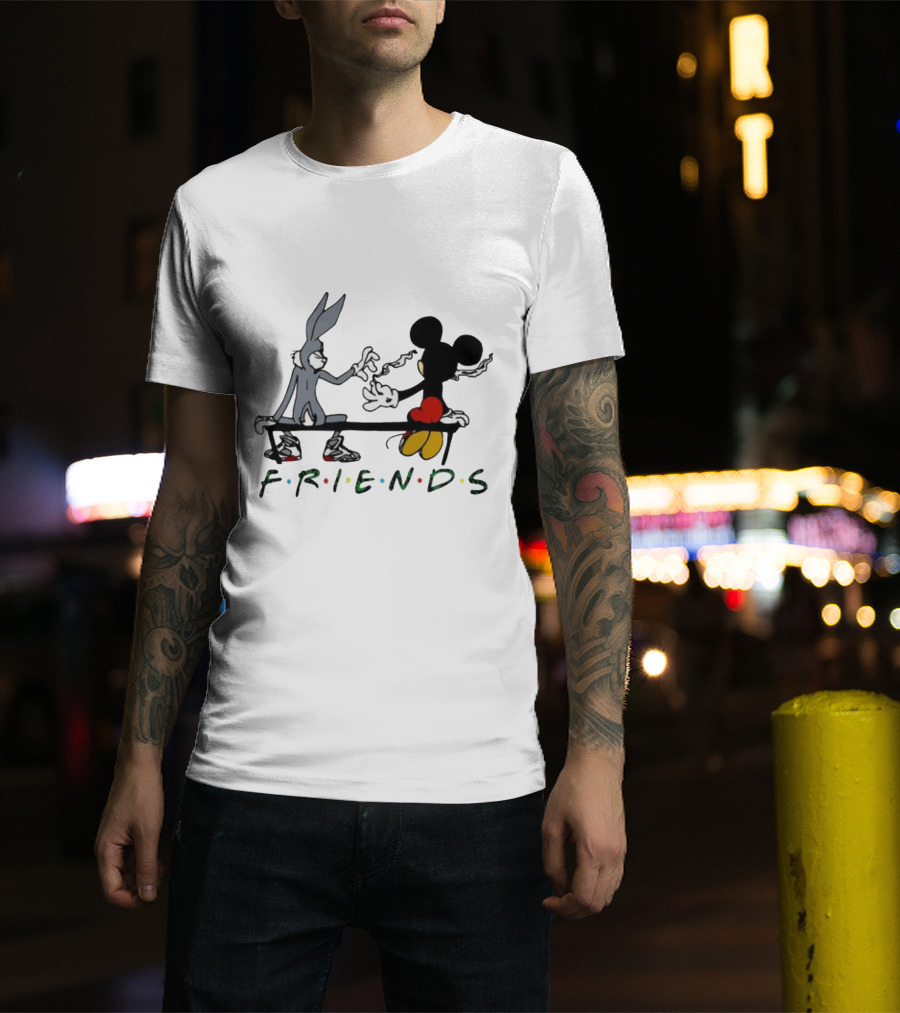 Friends Mickey Bugs Bench T-Shirt