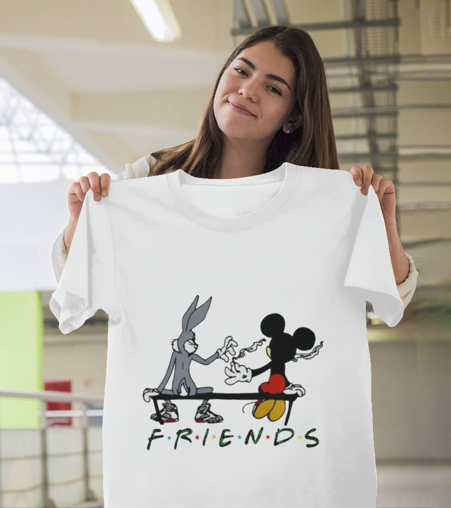 Friends Mickey Bugs Bench T-Shirt