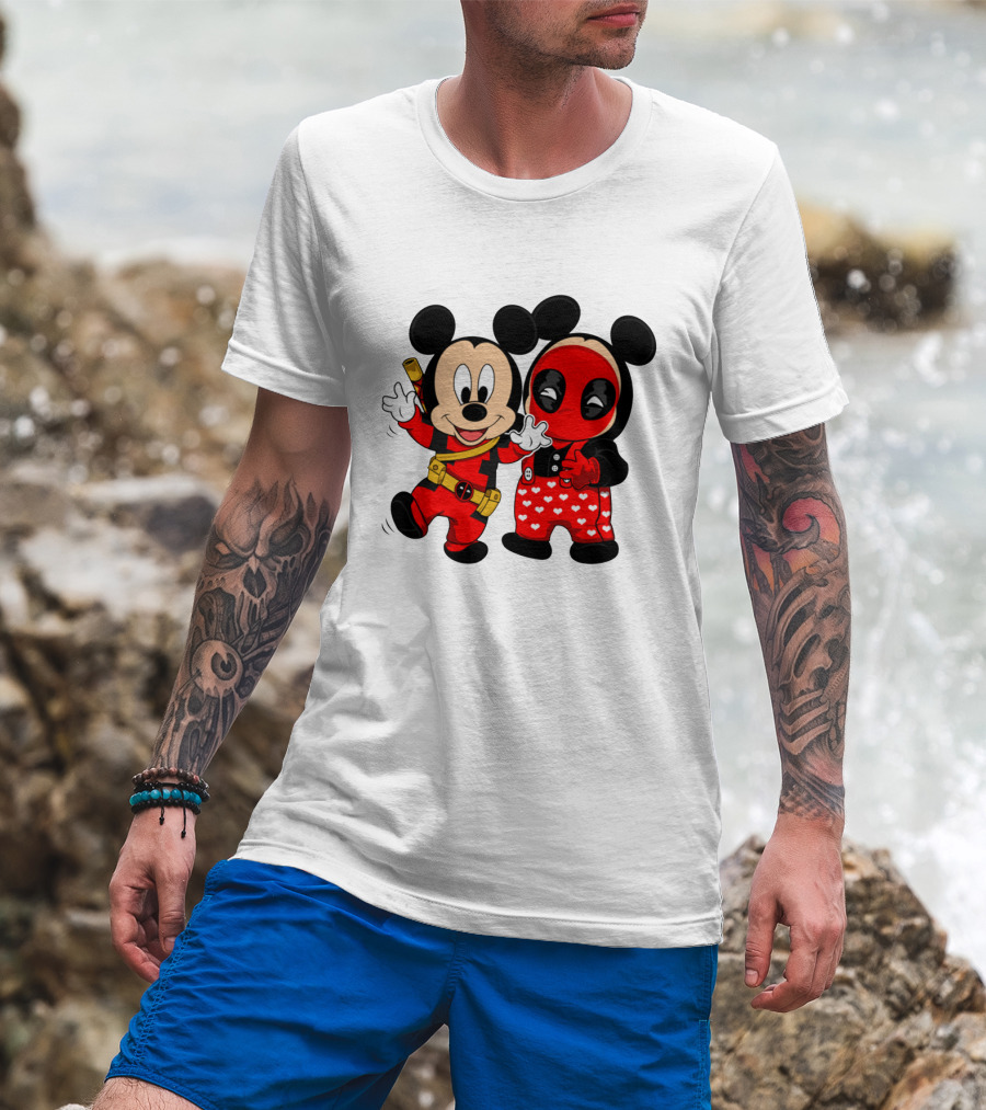 Disney Mickey Mouse And Deadpool Mashup T-Shirt