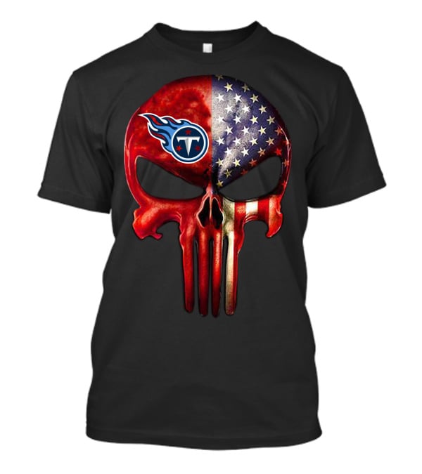 Patriotic Tennessee Titans Punisher Skull For True Fans Only T-Shirt