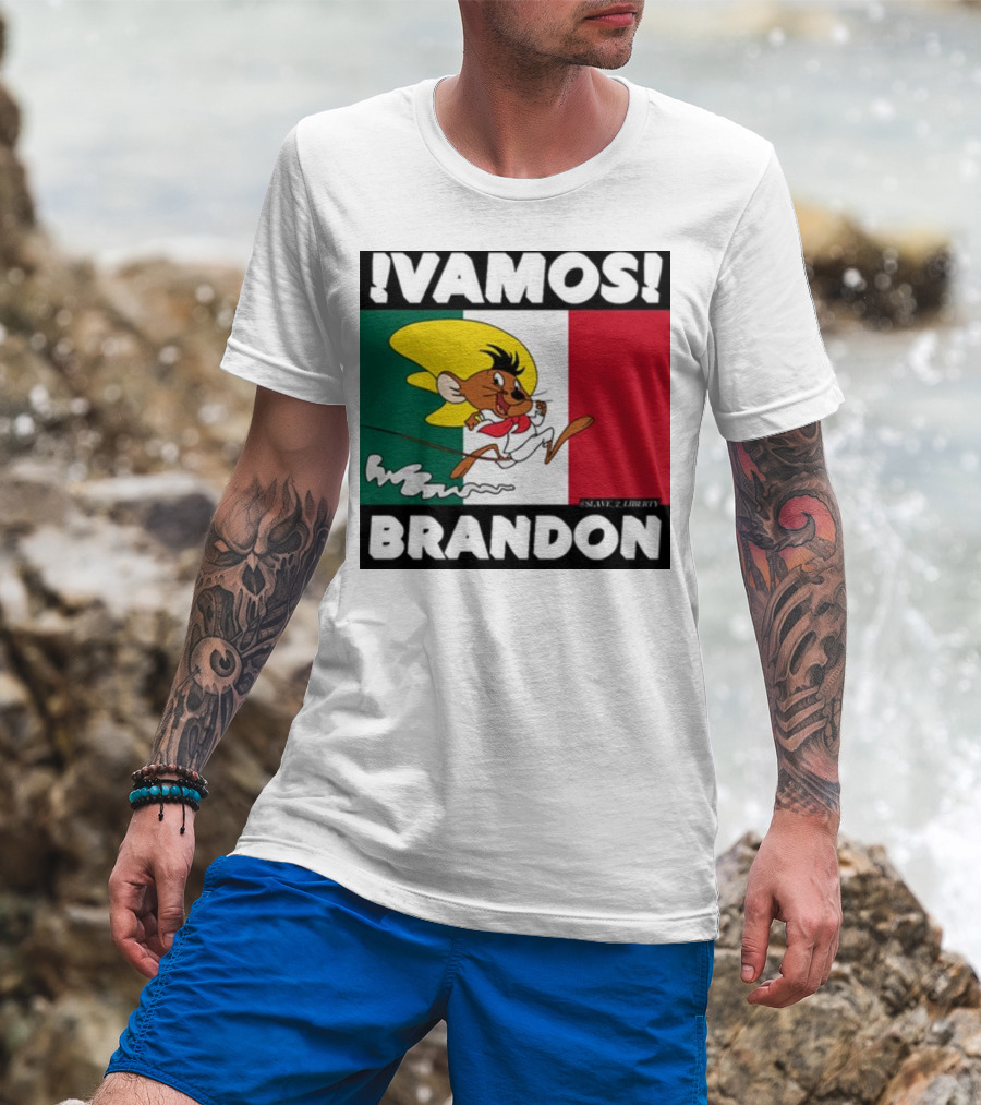Vamos Brandon Mouse Mexican Flag T-Shirt
