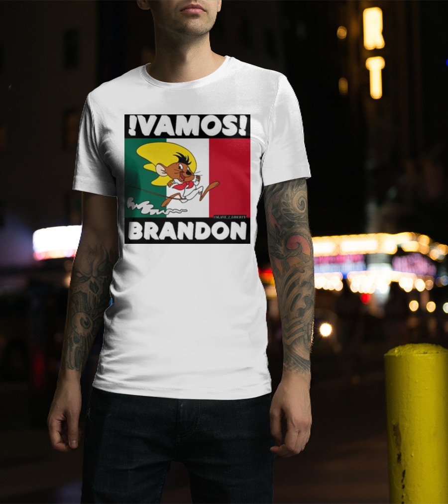 Vamos Brandon Mouse Mexican Flag T-Shirt