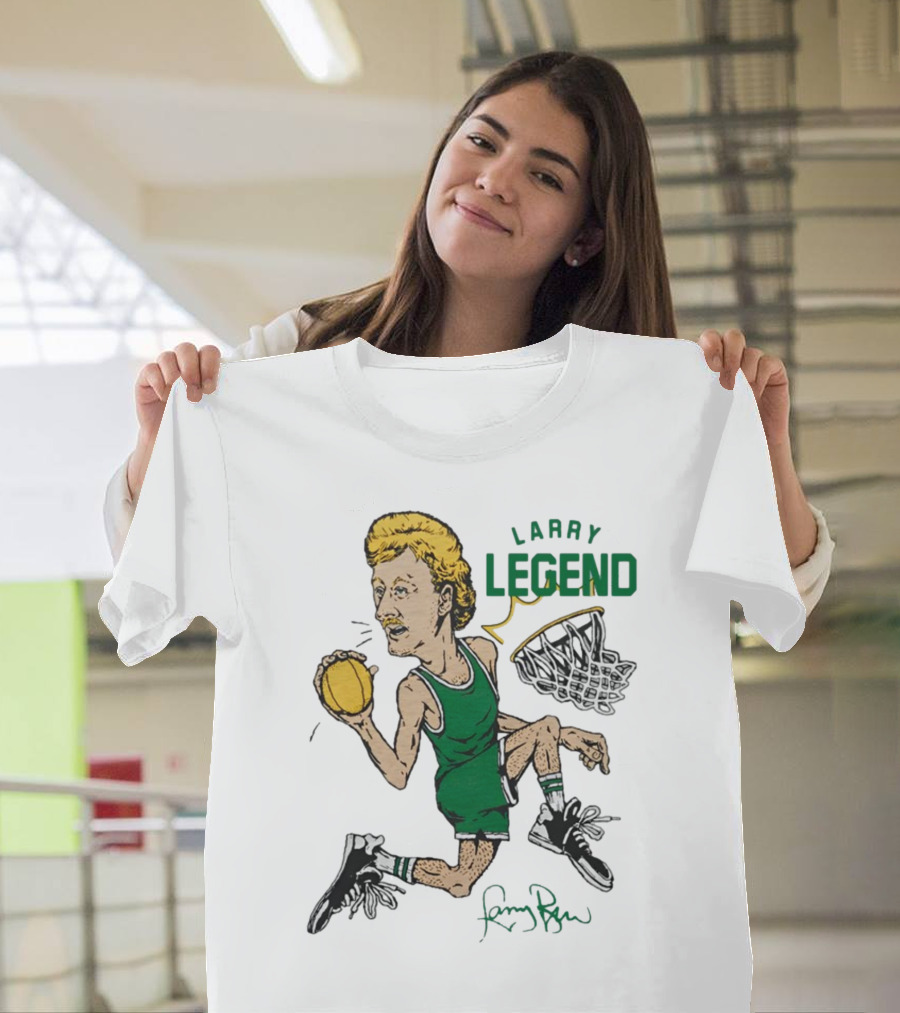 Larry Legend Layup Basketball Icon With Signature T-Shirt