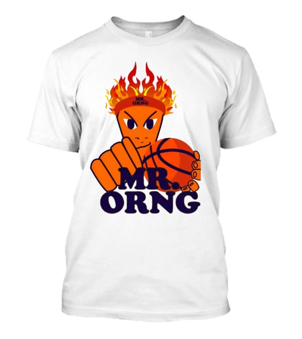 MR ORNG Basketball Flame Fist Character T-Shirt