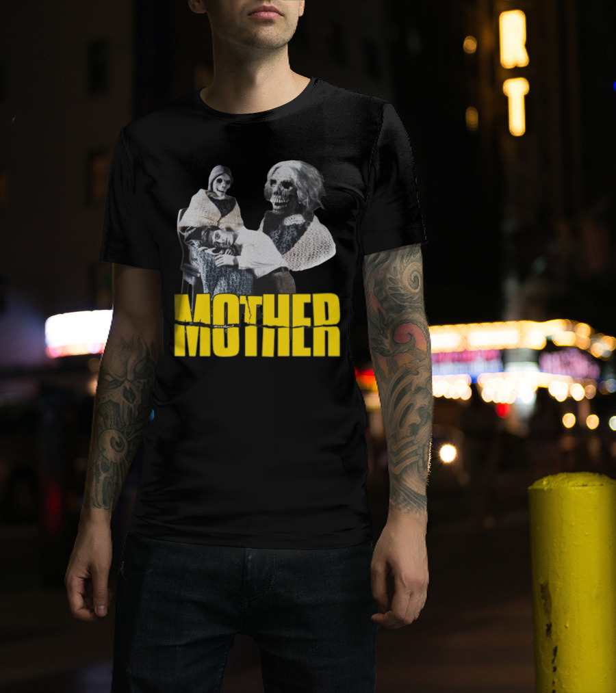 Mother Psycho Skeleton Horror Motif T-Shirt