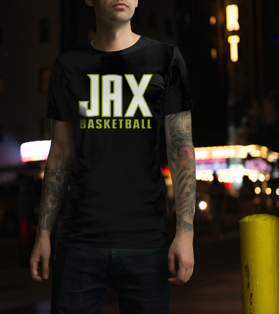 Jax Basketball Bold Neon Typography T-Shirt
