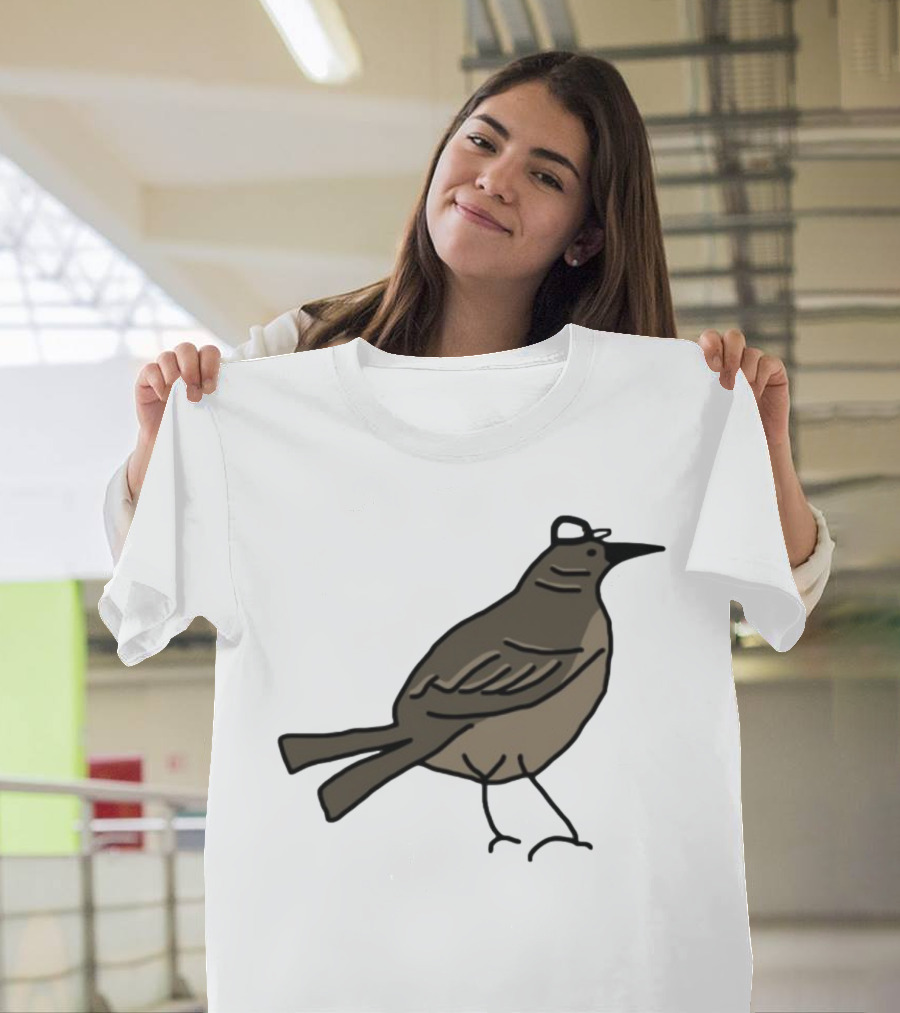 Mr. Mockingbird Victory Hat Bearing Bird T-Shirt