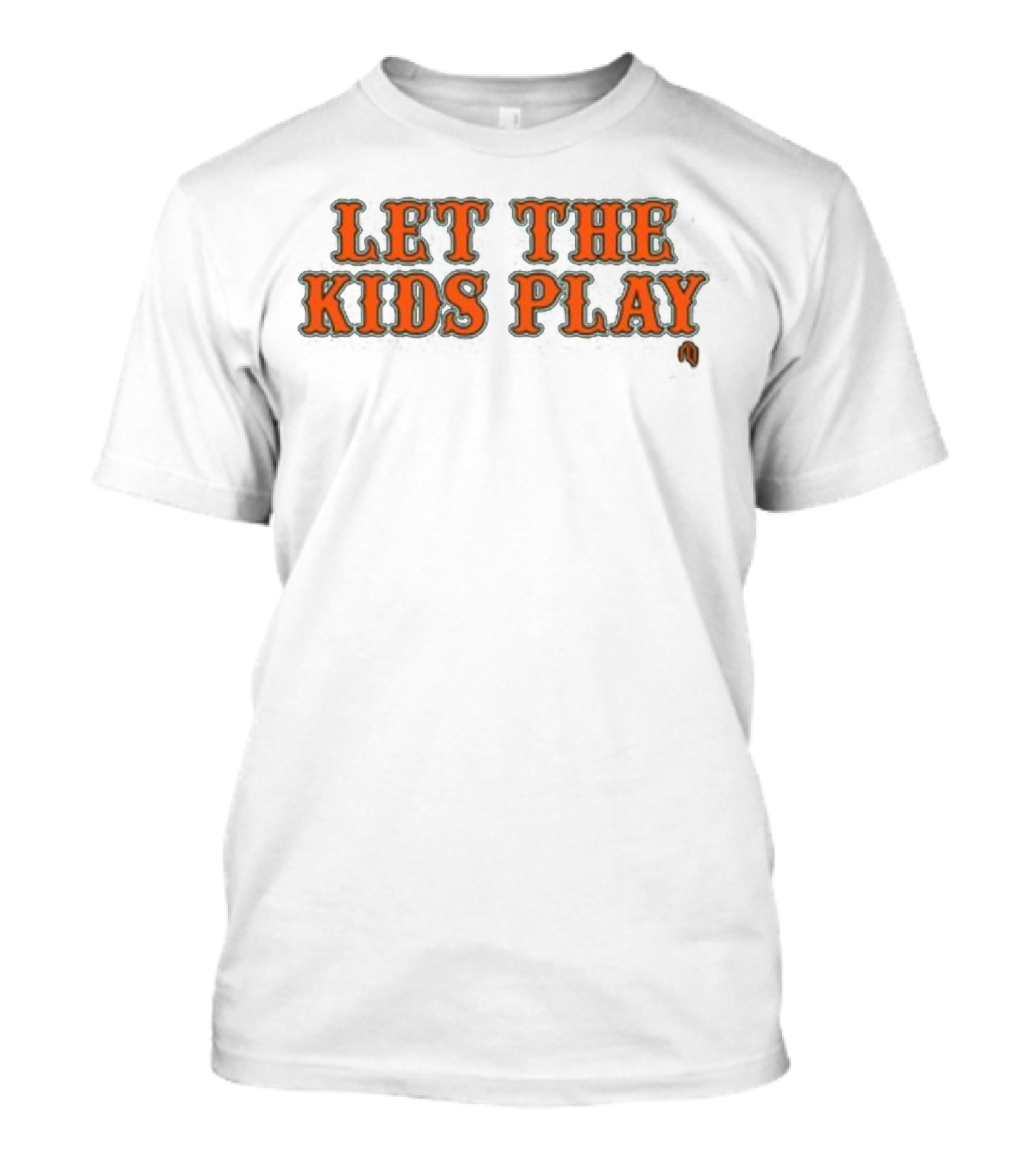 Let The Kids Play Baseball Inspired Text T-Shirt