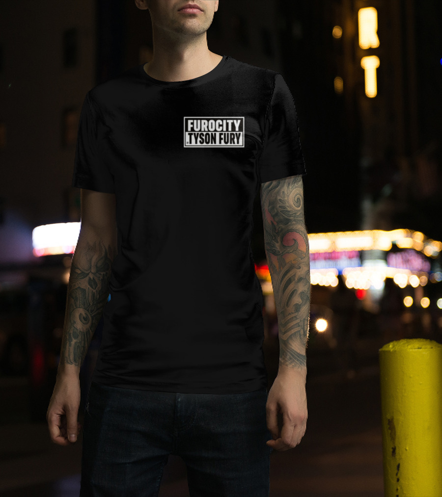 Furocity Tyson Fury Black And White Block Lettering T-Shirt