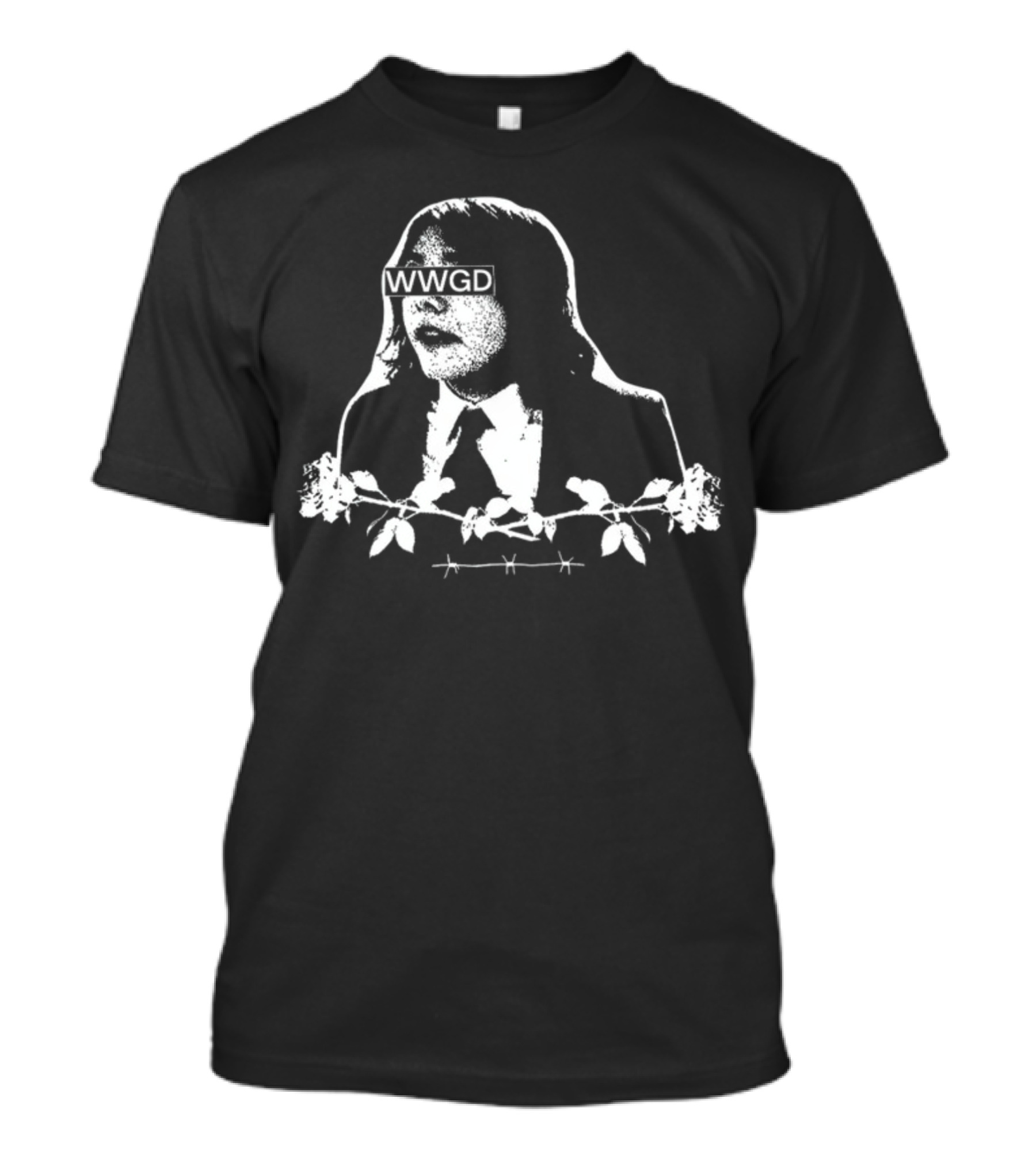 Catchinglizards WWGD Black And White Barbed Wire Suit T-Shirt