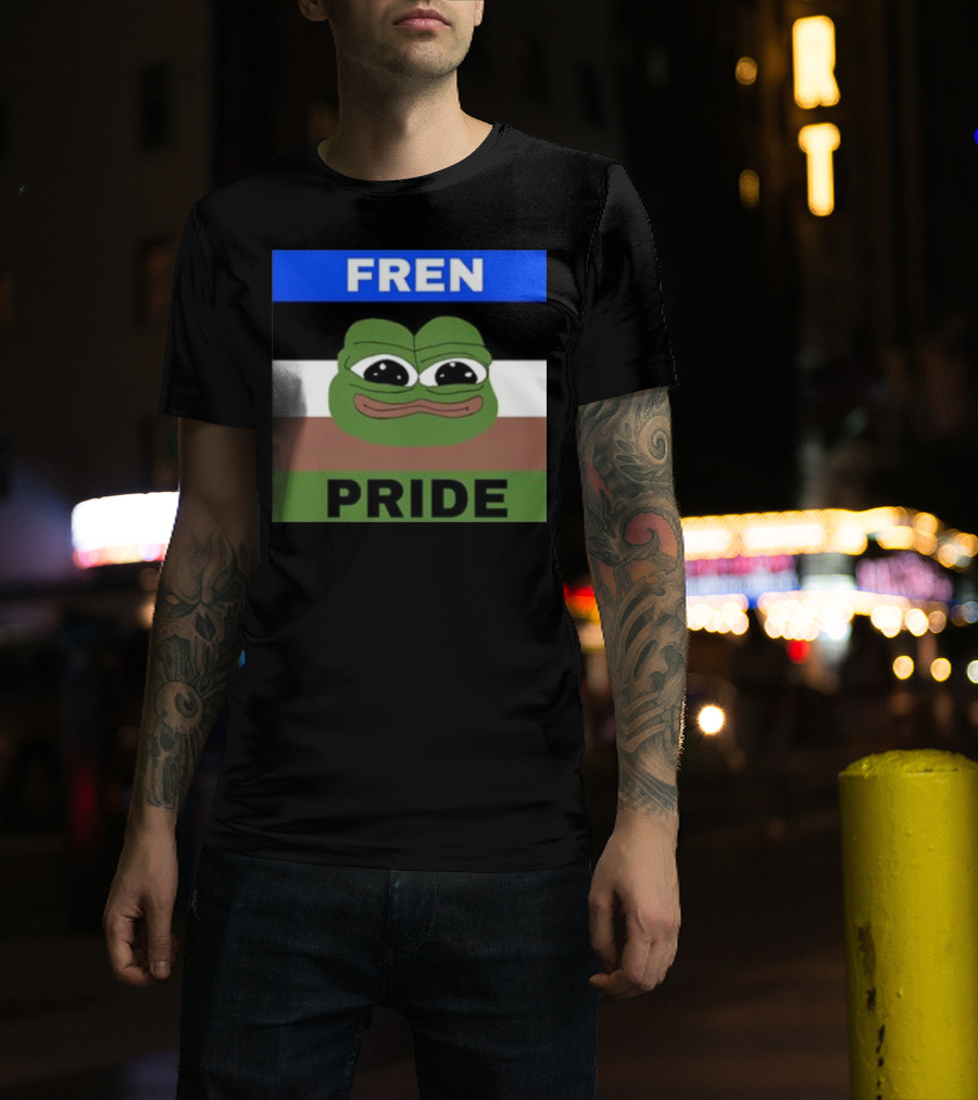 Fren Pride Pepe Flag Image T-Shirt
