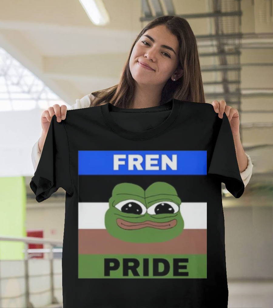 Fren Pride Pepe Flag Image T-Shirt