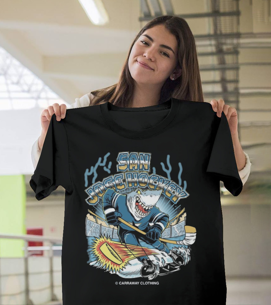 San Jose Hockey Shark Ice Action Caraway Clothing T-Shirt