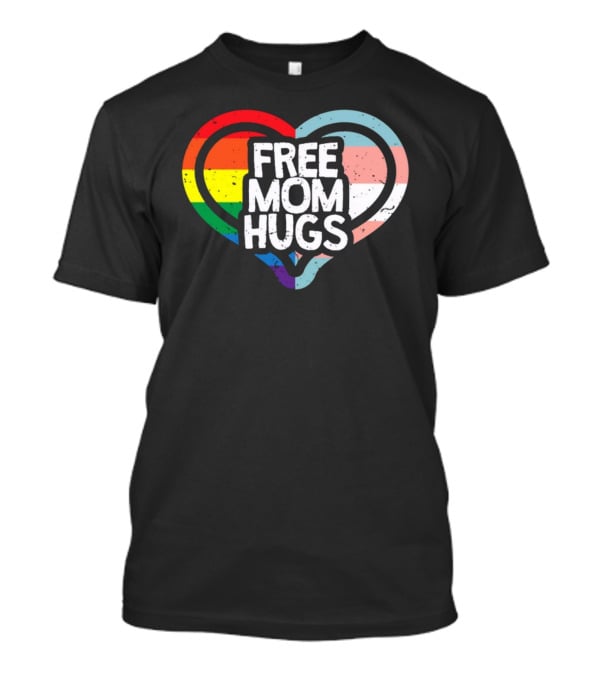 Free Mom Hugs Rainbow Heart Pride Vintage T-Shirt