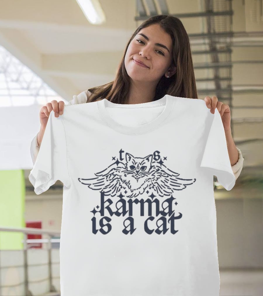 TS Karma Is A Cat Winged Cat T-Shirt