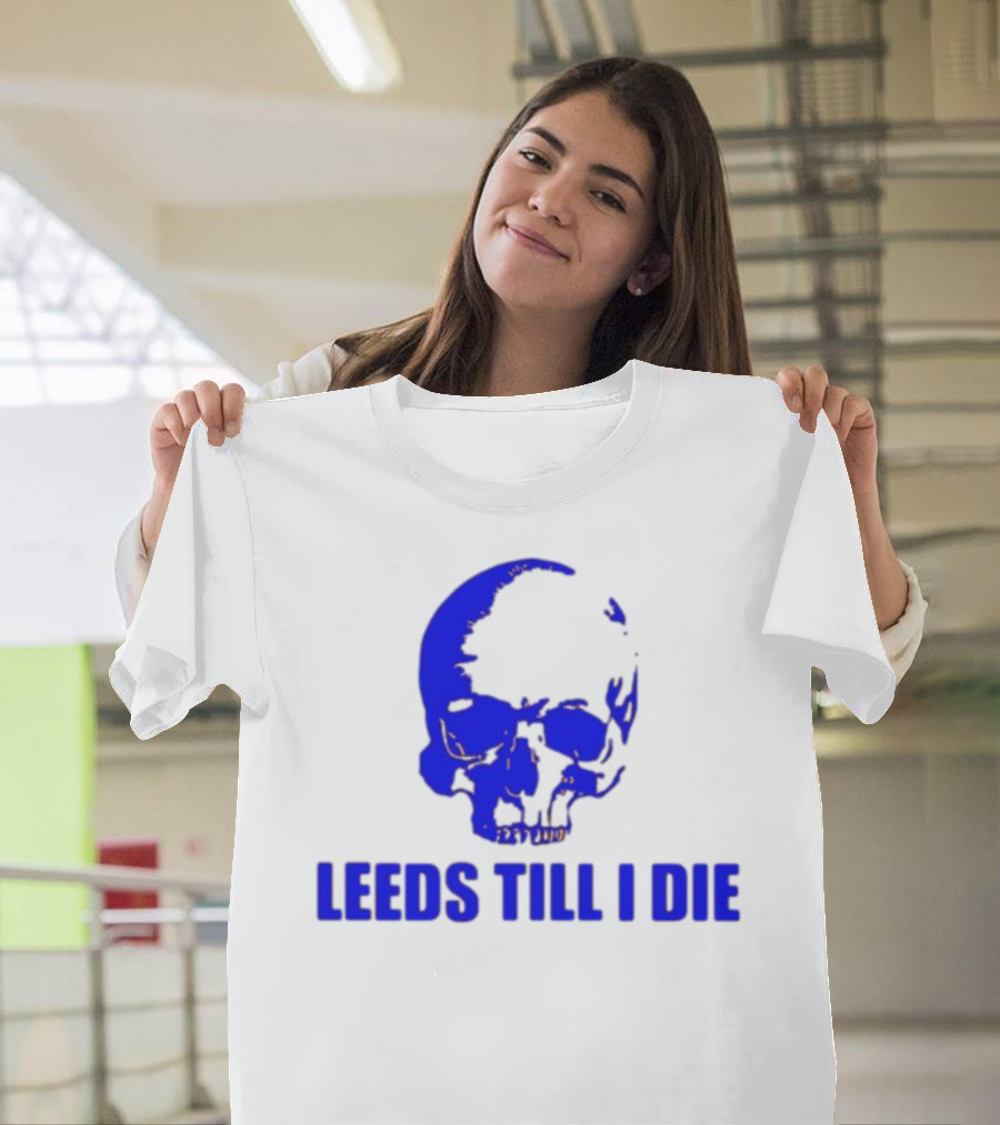 Leeds Till I Die Blue Skull T-Shirt
