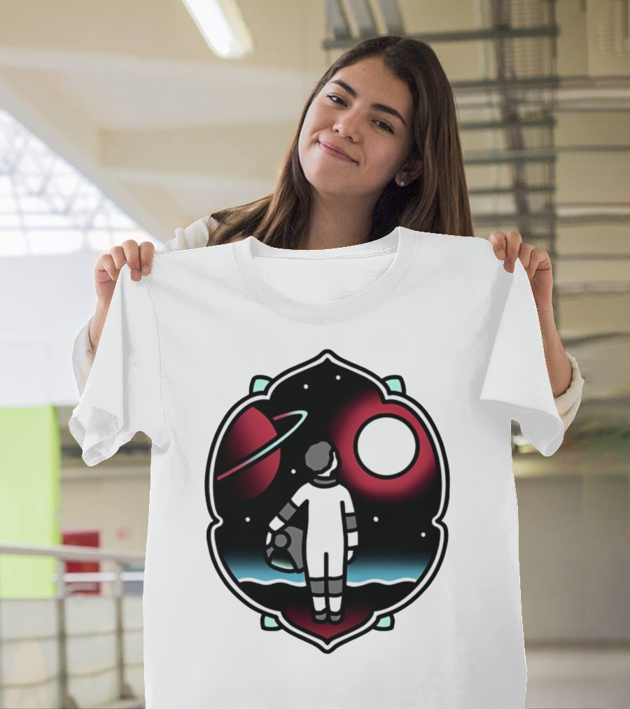 Come See The Universe Astronaut Staring at Planets and Stars T-Shirt