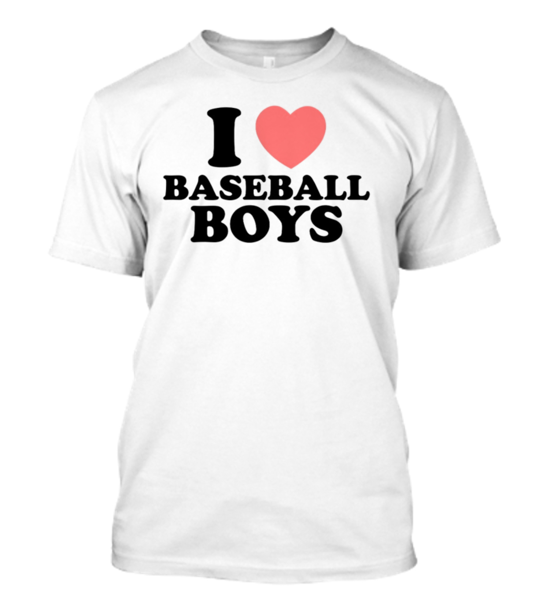 Gabb Goudy I Love Baseball Boys Red Heart Text T-Shirt