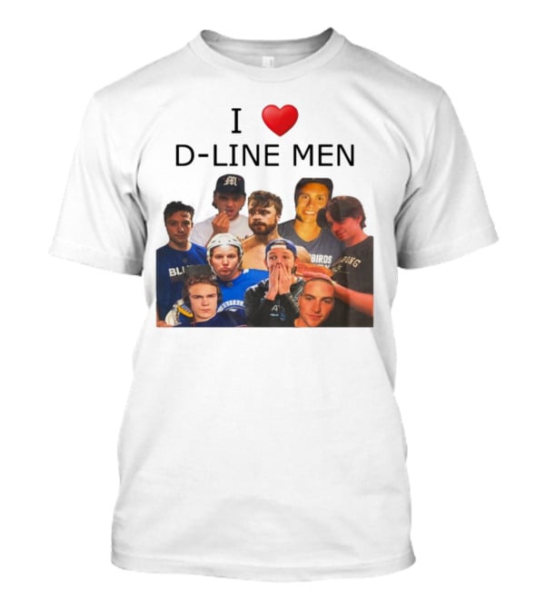 I ❤️ D-Line Men Blues Birds Sports Team Players T-Shirt