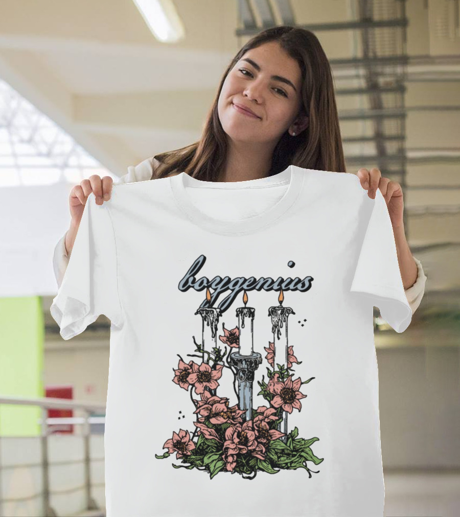 Boygenius Three Candles With Flowers T-Shirt