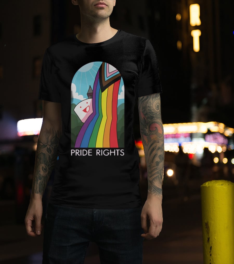 Pride Rights Rainbow Stained Glass Design DFTBA T-Shirt