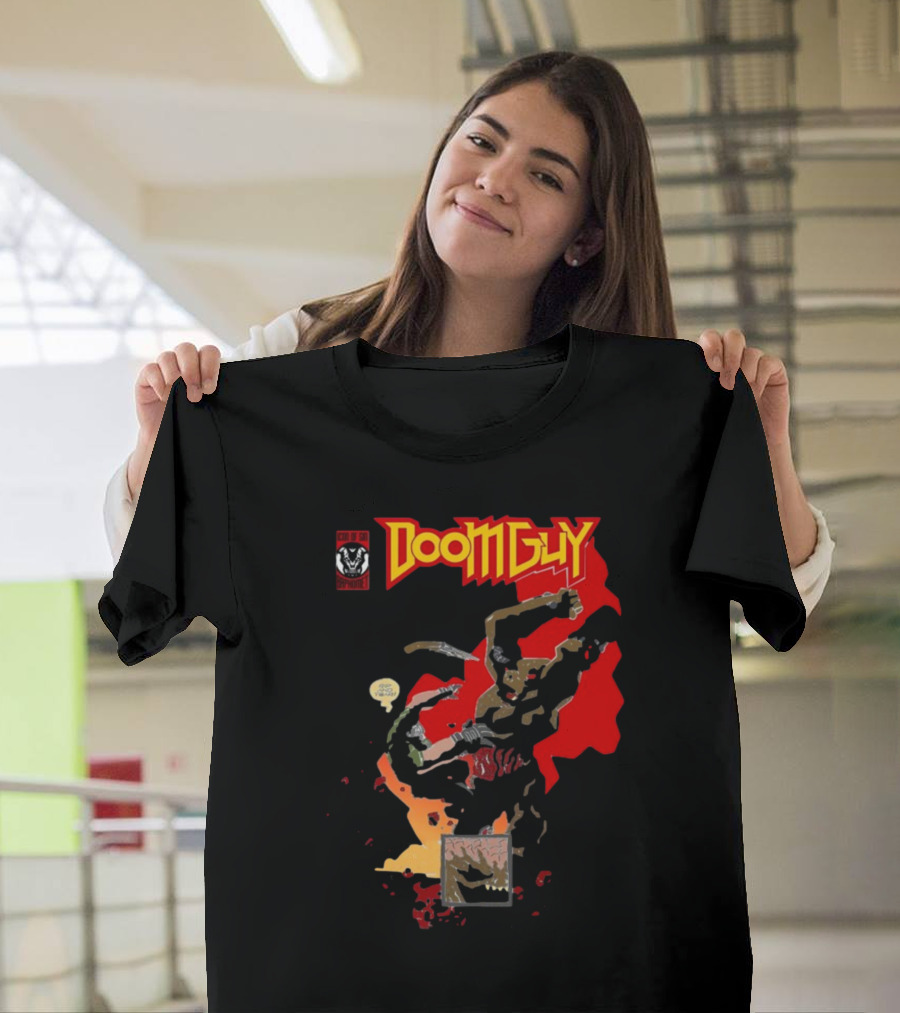 Doomguy The Shores of Hell Demon Battle Comic T-Shirt