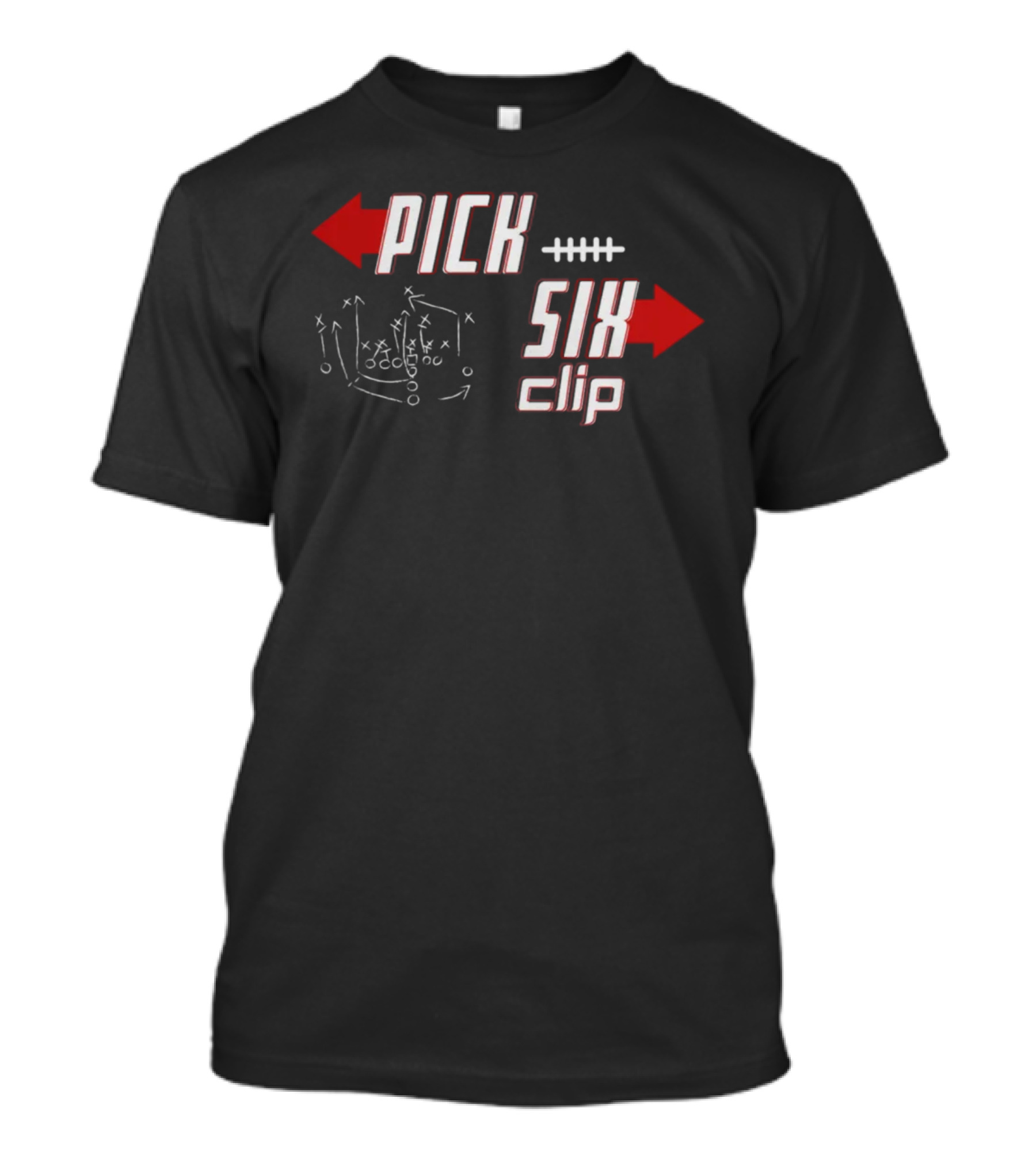 Pick Six Clip Football Play Diagram T-Shirt