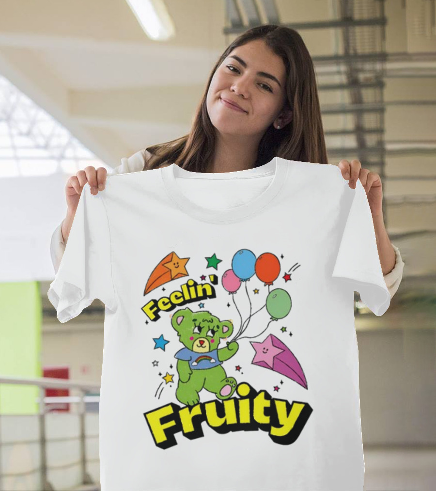 Feelin' Fruity Bear with Balloons and Stars T-Shirt