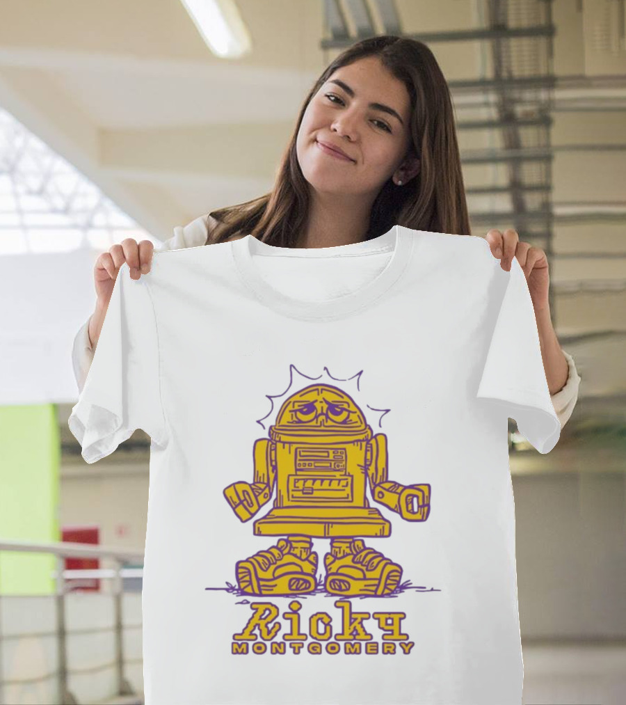 Ricky Montgomery Robot Illustration Yellow Purple T-Shirt