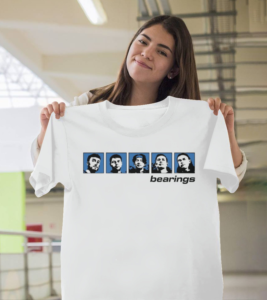 Bearings Band Members Blue Square Portraits T-Shirt
