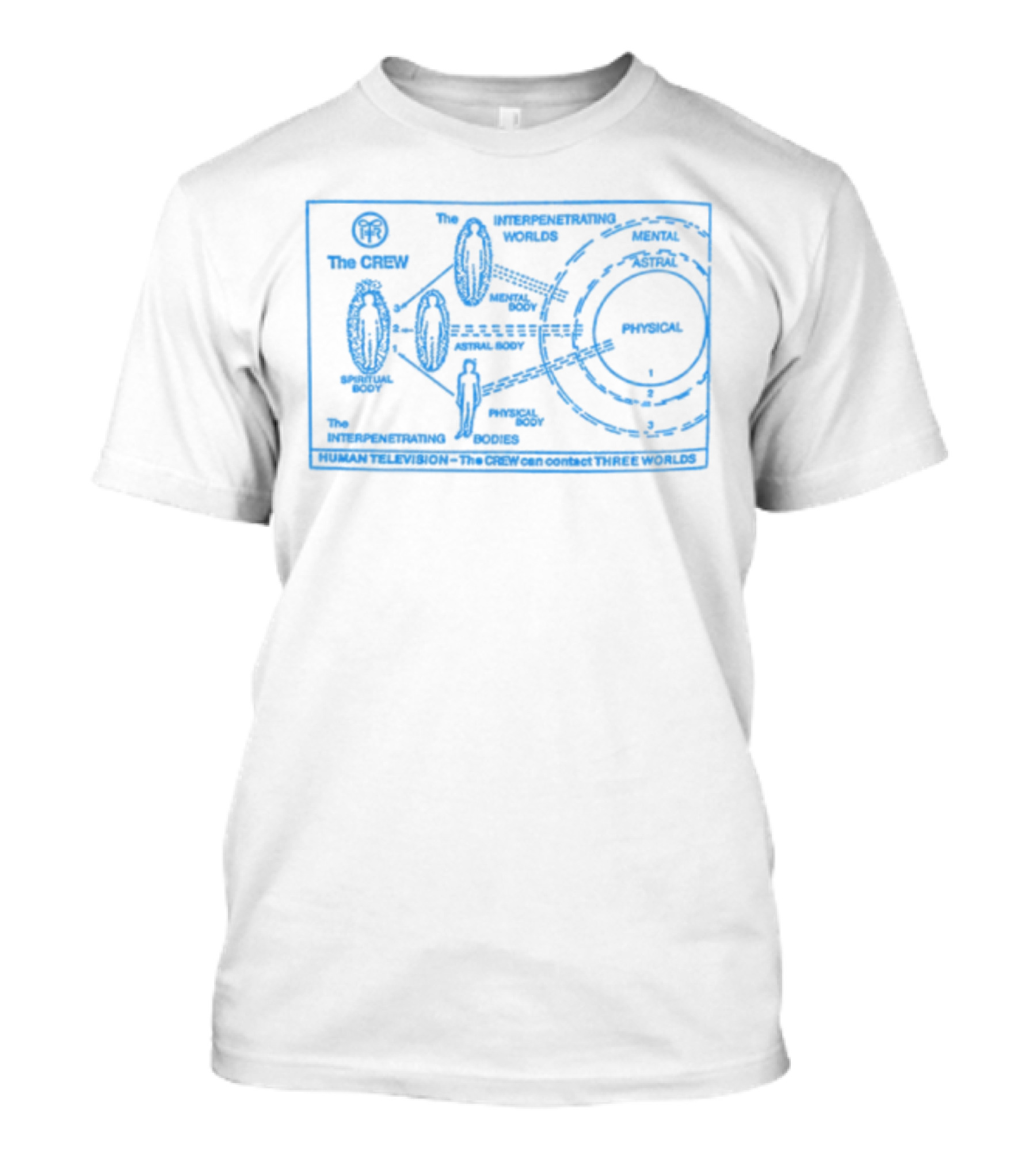The Crew Interpenetrating Worlds Human Television Contact Three Worlds Astral Mental Physical Bodies T-Shirt