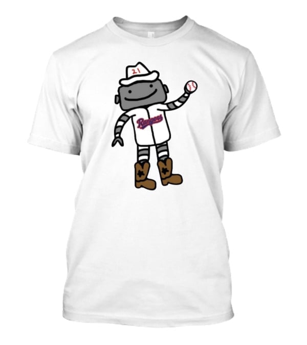 Robo Athlete With Rangers Jersey And Baseball T-Shirt