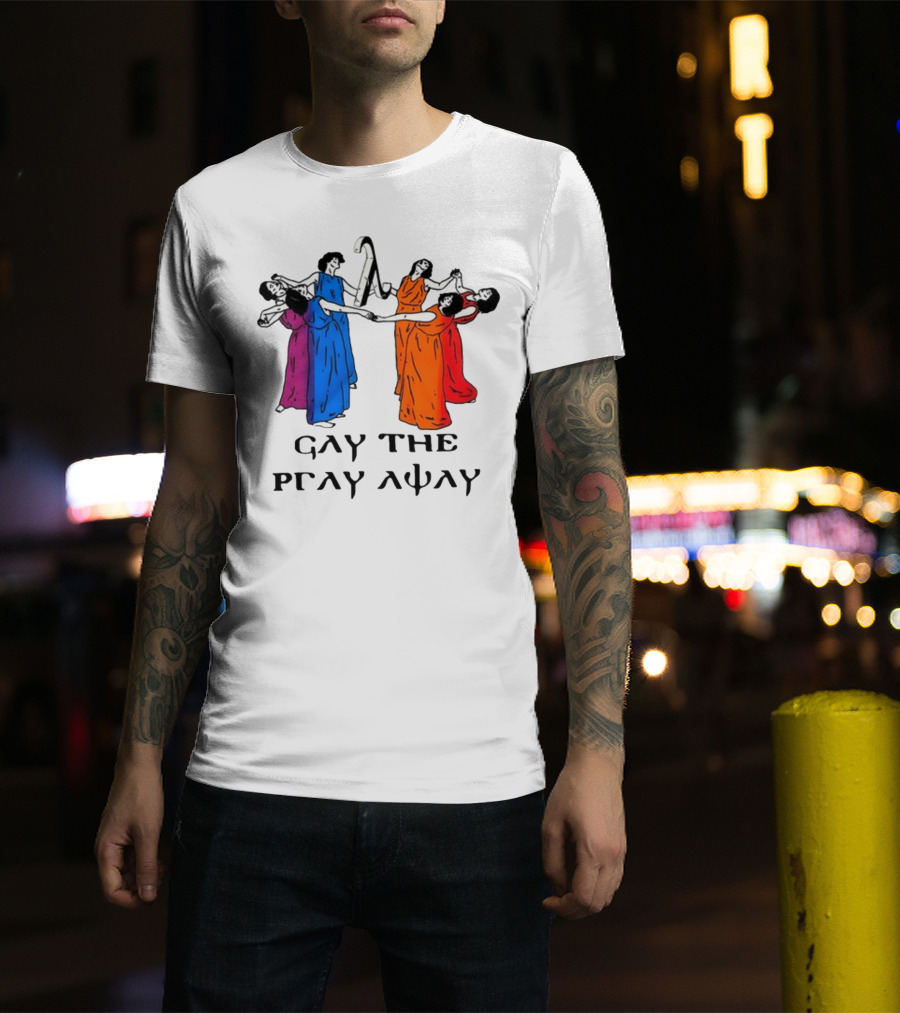 Skeeveco Gay The Pray Away Colorful Dancing Figures T-Shirt