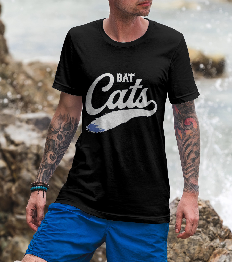 Bat Cats Logo With Feather Tail T-Shirt