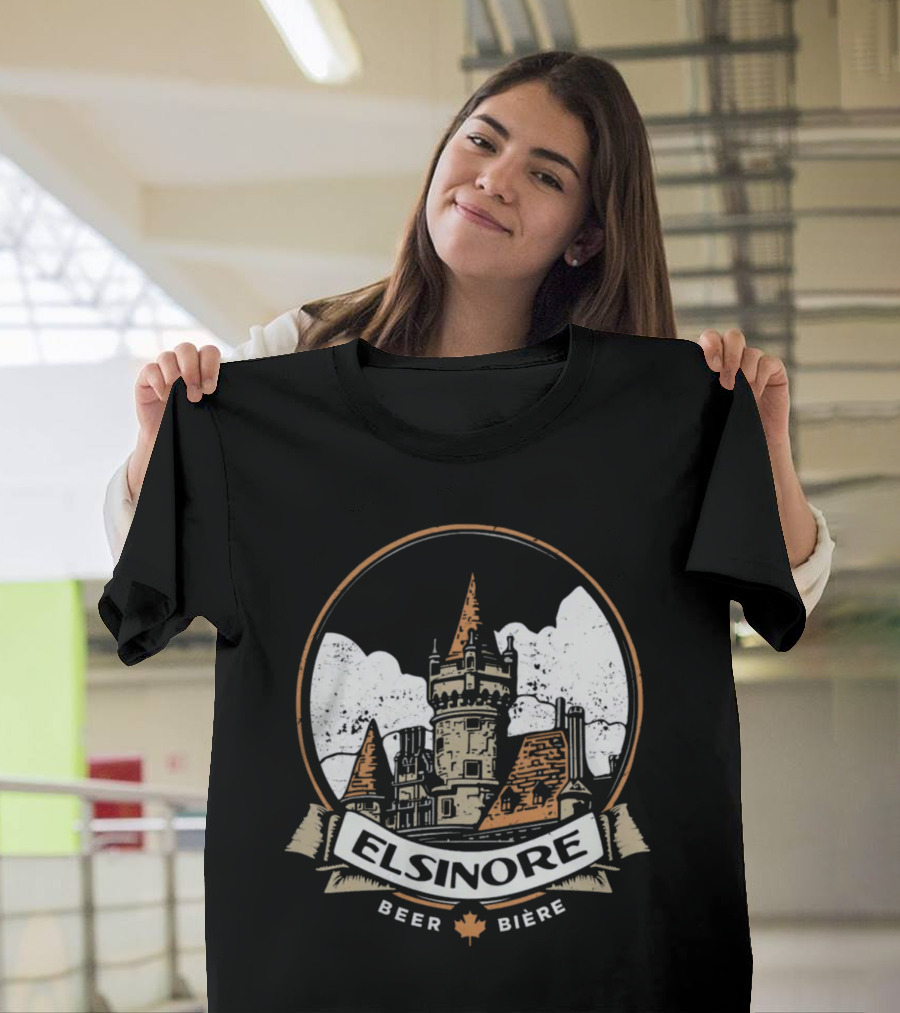 Elsinore Beer Strange Brew Castle With Maple Leaf Biere T-Shirt