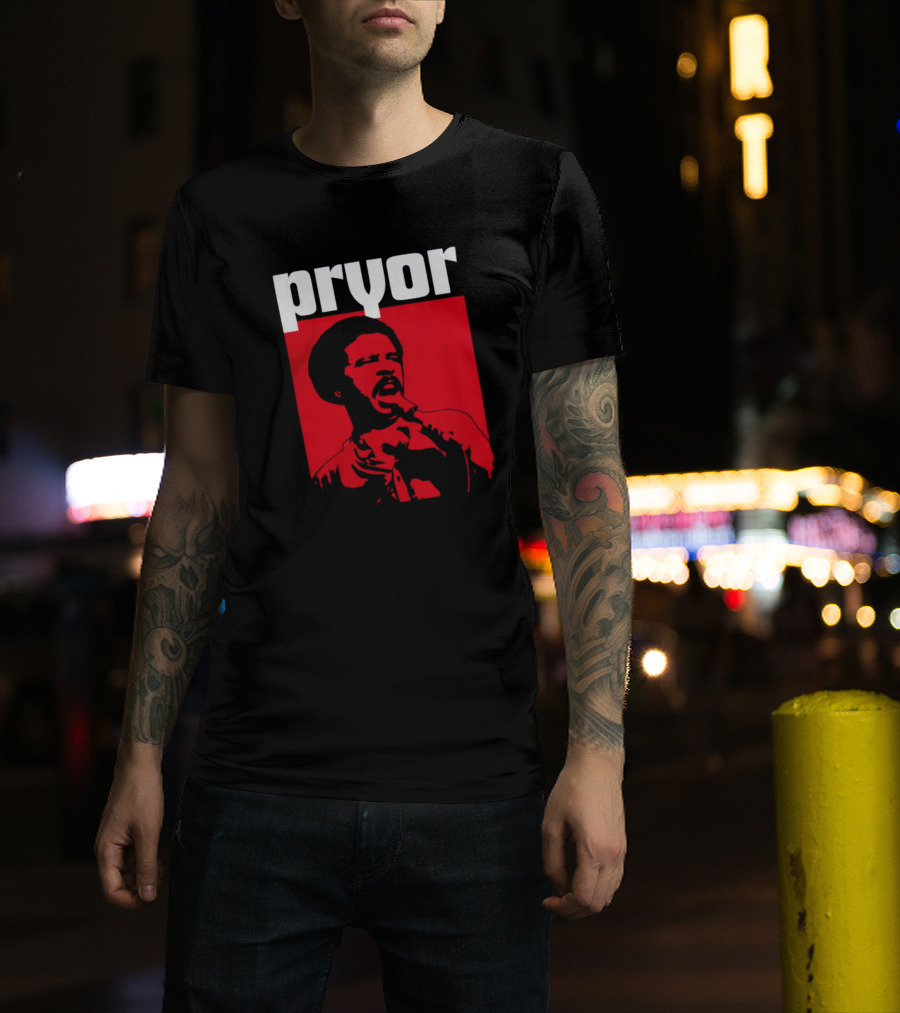 Pryor Richard Pryor Red Stencil Shop T-Shirt