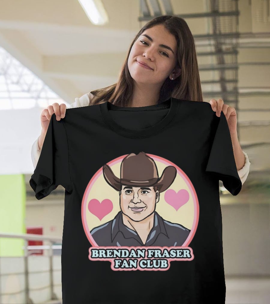 Brendan Fraser Fan Club Cowboy Hat Heart T-Shirt