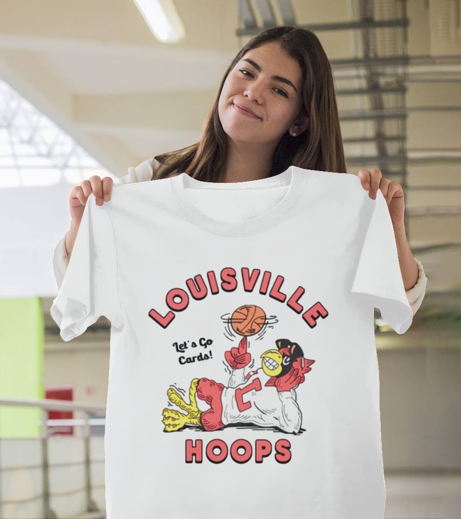 Louisville Hoops Let's Go Cards Mascot Basketball T-Shirt
