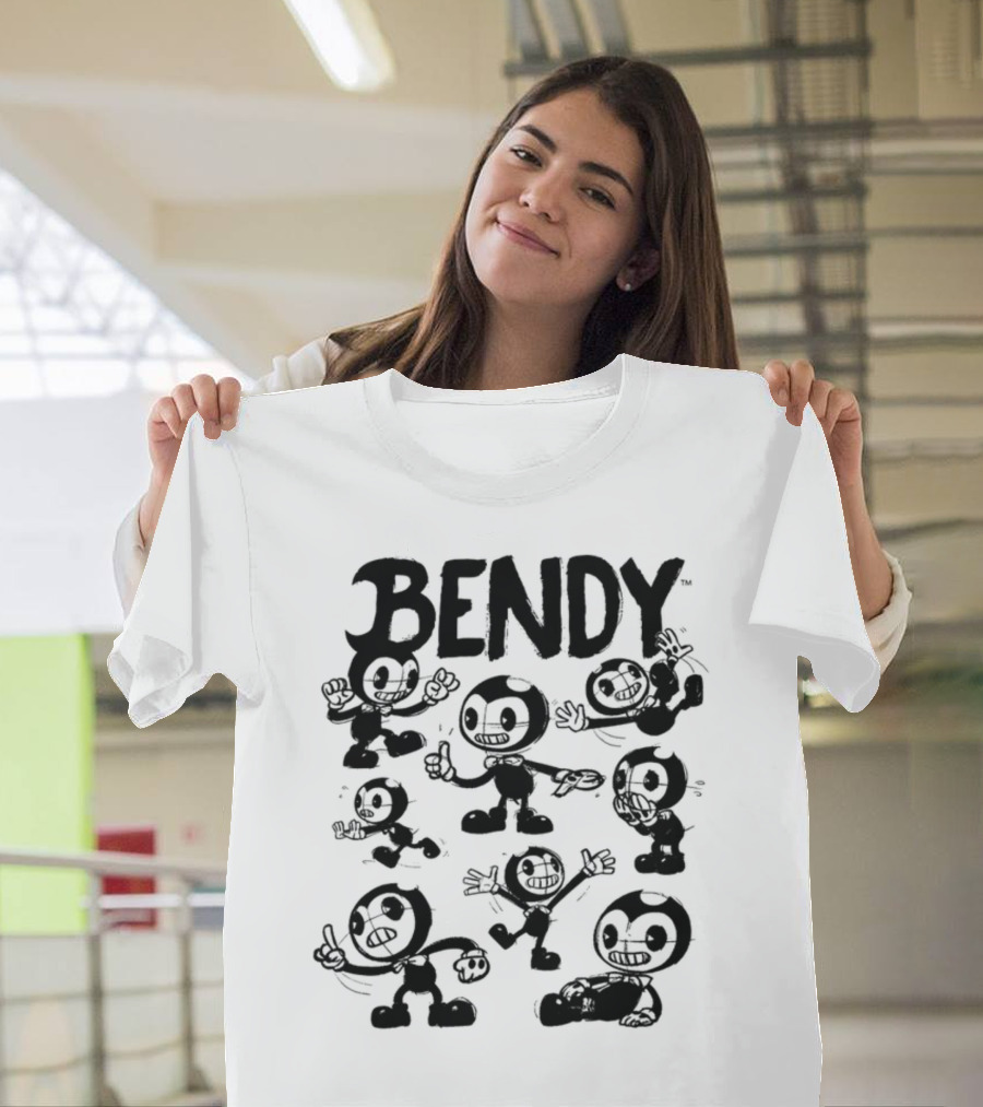 Bendy Playful Cartoon Character Poses T-Shirt