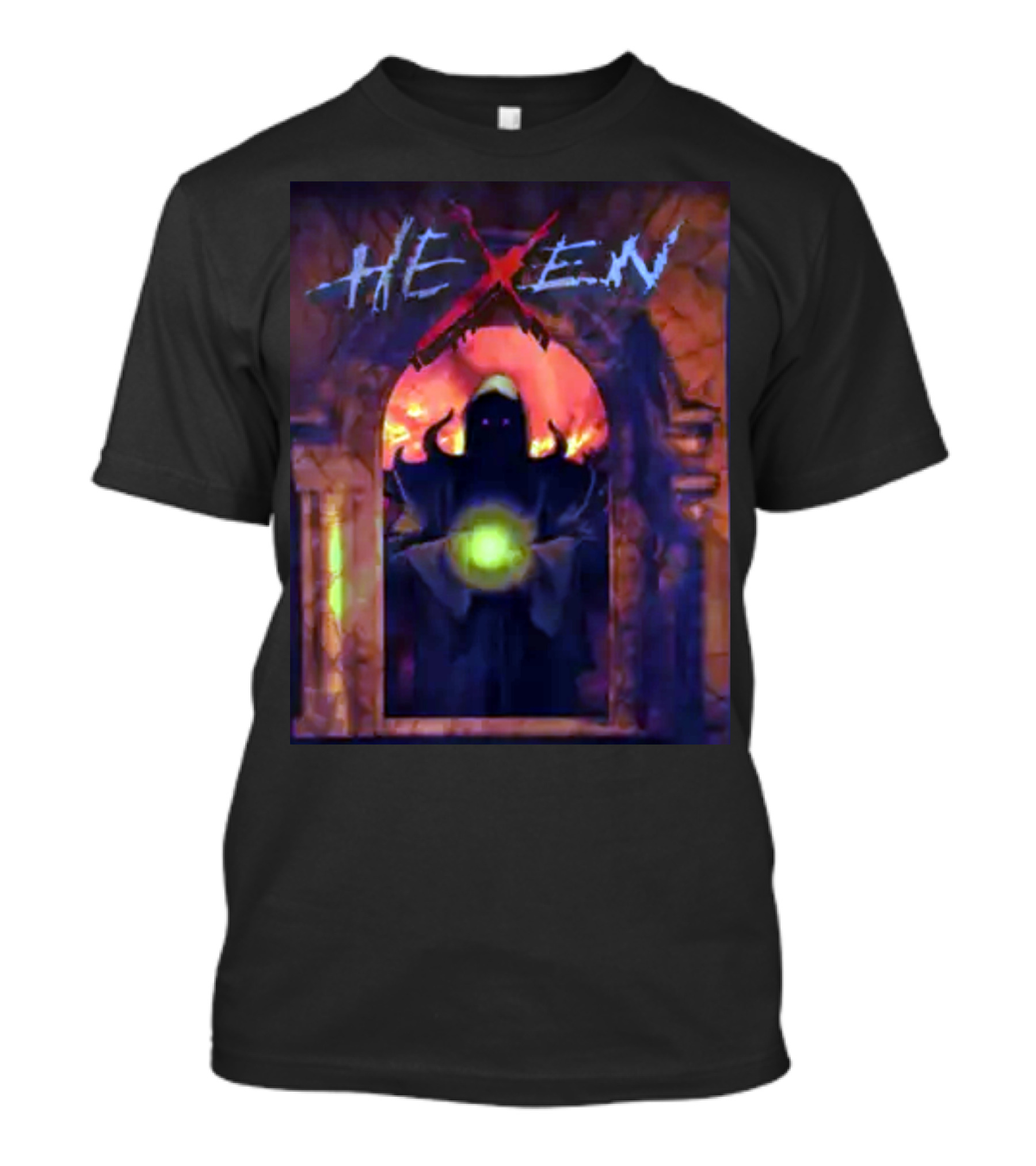 Hexen Mysterious Hooded Figure With Glowing Orb T-Shirt