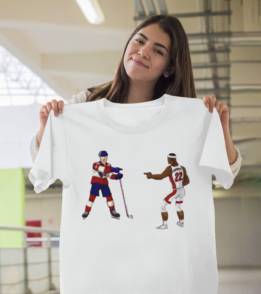 Ice Hockey Matthew Tkachuk Vs Himmy Basketball Pointing Meme T-Shirt
