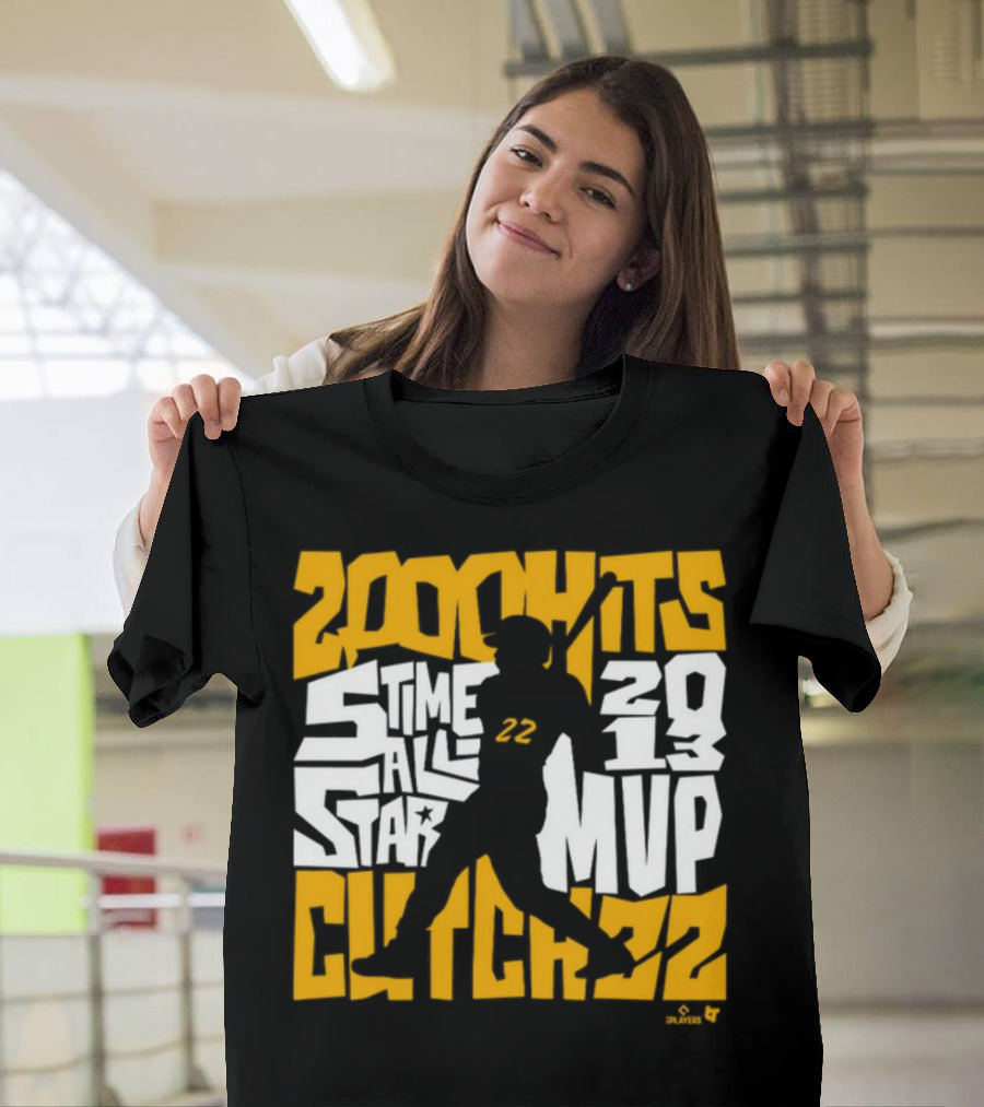 Andrew McCutchen 200 Hits 5 Time All-Star 2013 MVP Pittsburgh Icon 22 T-Shirt