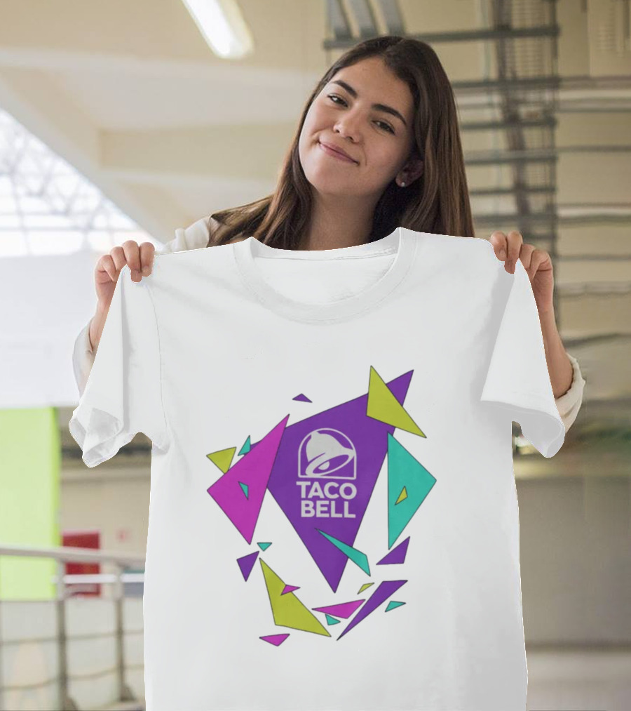Taco Bell Logo Neon Geometric Shapes T-Shirt