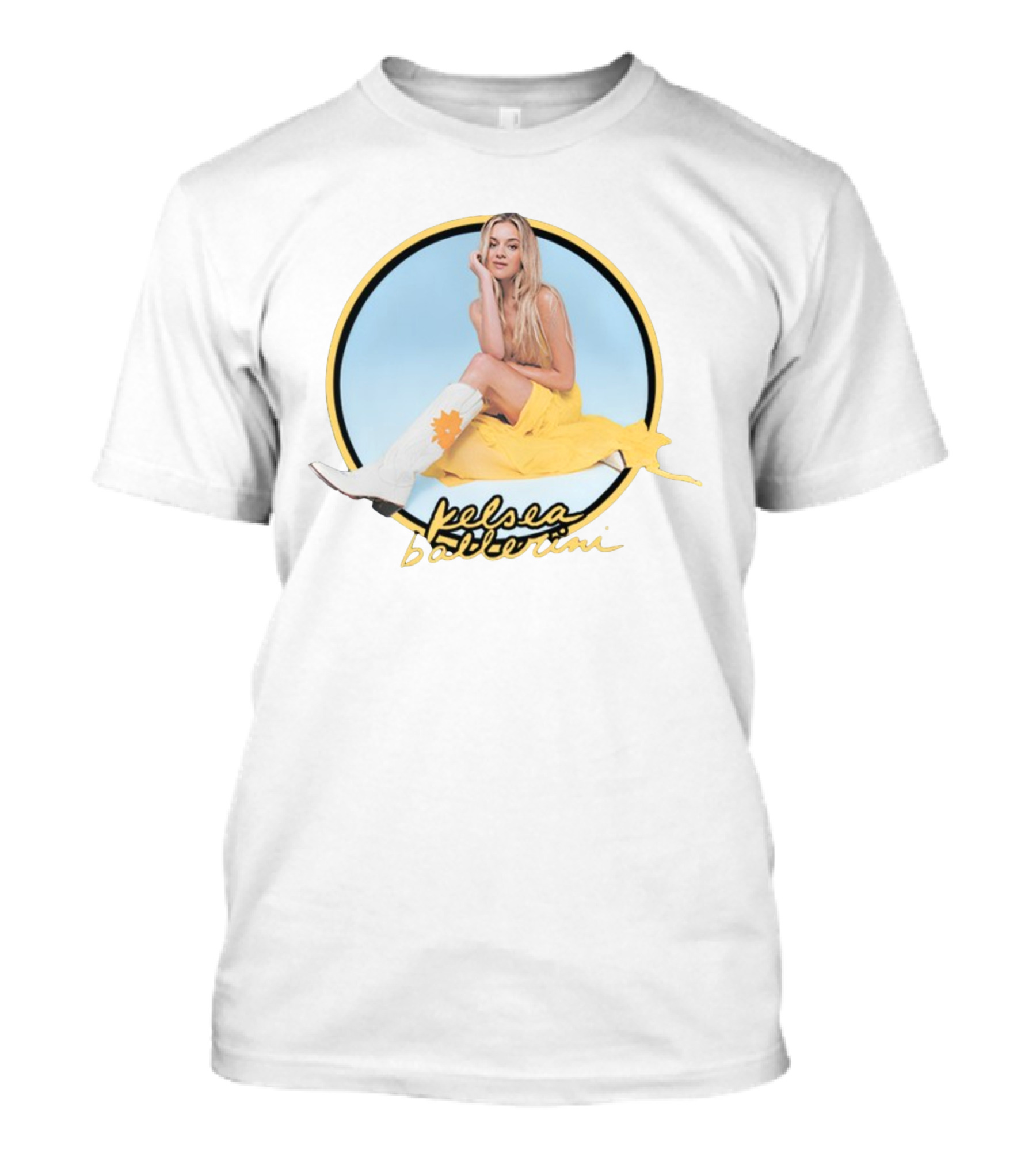 Kelsea Ballerini Yellow Dress White Boots T-Shirt
