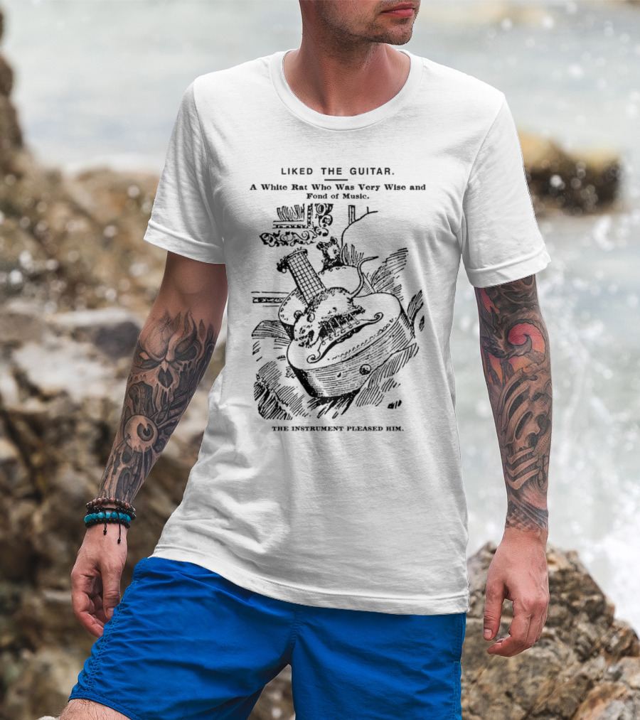 Liked The Guitar: A White Rat Who Was Very Wise And Fond Of Music, The Instrument Pleased Him T-Shirt